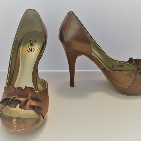 CARLOS PEEP TOE PUMPS - Picture 1 of 4